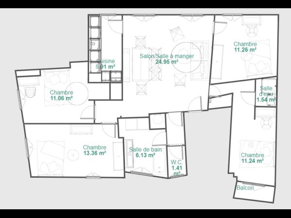 Colocation / Appartement 5 pièces de 95 m², Grasse, Rue Paul Goby / Photo 16