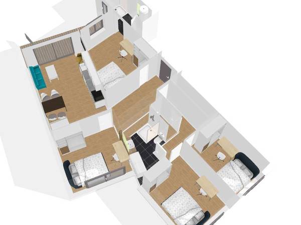 Colocation / Appartement 5 pièces de 85 m², Nantes, Avenue de Tahiti / Photo 3