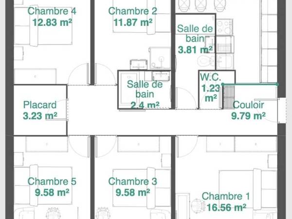Colocation / Appartement 6 pièces de 95 m², Échirolles, Allée du Morvan / Photo 13