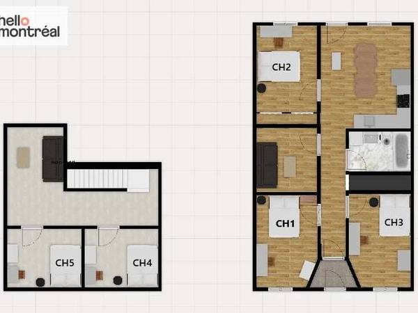 Coliving / Appartement 7 pièces de 90 m², Montréal, Avenue des Érables / Photo 8