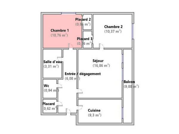 Colocation / Appartement 3 pièces de 60 m², Montpellier, Avenue d'Occitanie / Photo 10