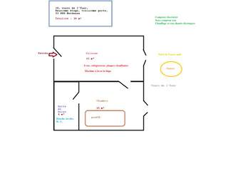 Location / Appartement 2 pièces de 34 m², Bordeaux, Cours de l'Yser