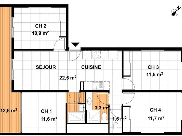 Colocation / Appartement 5 pièces de 72 m², Nice, Rue Maurice Mignon / Photo 9