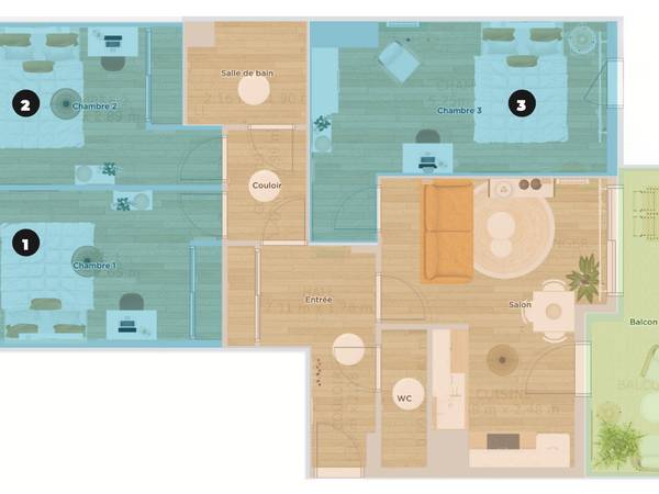 Colocation / Appartement 4 pièces de 95 m², Villeurbanne, Rue du Cimetière / Photo 11