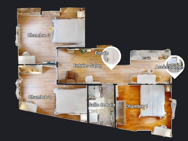 Colocation / Appartement 3 pièces de 55 m², Lyon, Rue Croix Barret / Photo 16