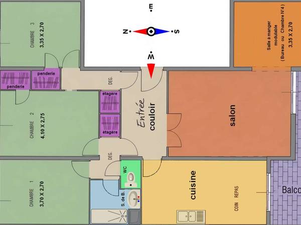 Colocation / Appartement 5 pièces de 89 m², Marseille, Avenue des Borromees / Photo 11