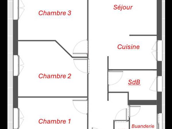 Colocation / Appartement 3 pièces de 69 m², Nantes, Rue de la Patouillerie / Photo 6