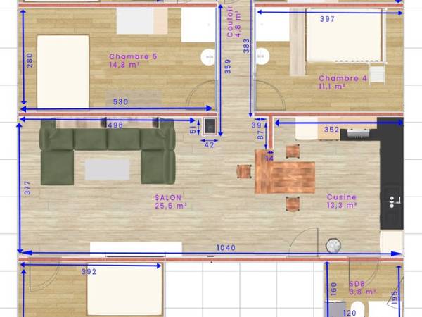 Colocation / Appartement 6 pièces de 115 m², Toulouse, Avenue de Casselardit / Photo 5