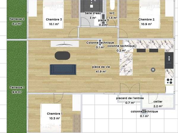 Colocation / Appartement 4 pièces de 78 m², Toulouse, Allée d'Ancely / Photo 10