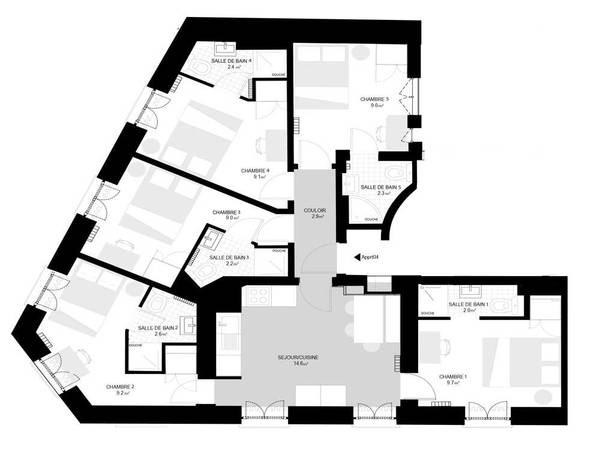 Colocation / Appartement 5 pièces de 70 m², Paris, Rue Lally Tollendal / Photo 23