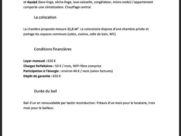 Colocation / Appartement 3 pièces de 78 m², Lyon, Rue Lieutenant Colonel Girard / Photo 2