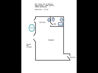 Rental / 1-bedroom flat · 25 m², Bordeaux, Cours de la Marne