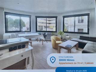 Location / Appartement 3 pièces de 70 m², Nîmes, Rue Guillemette