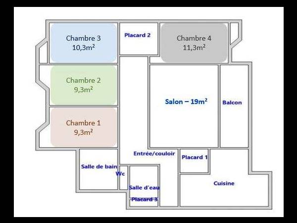 Colocation / Appartement 5 pièces de 96 m², Élancourt, Résidence Les Nouveaux Horizons / Photo 8