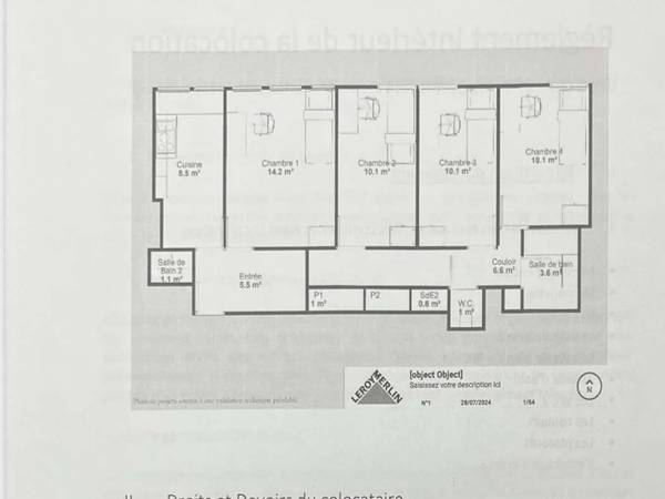 Sous-location / Immeuble 4 pièces de 73 m², Antony, Rue Velpeau / Photo 7