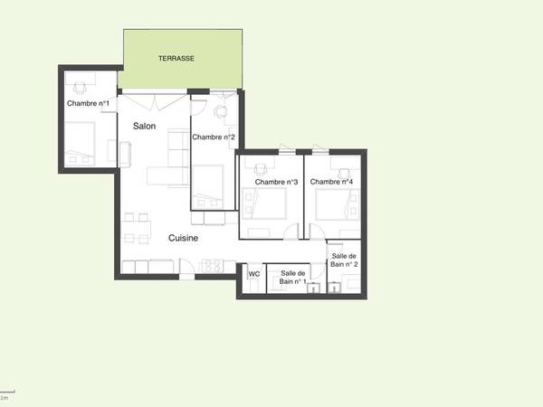 Colocation / Appartement 5 pièces de 80 m², Évry, Allée du Dragon / Photo 4