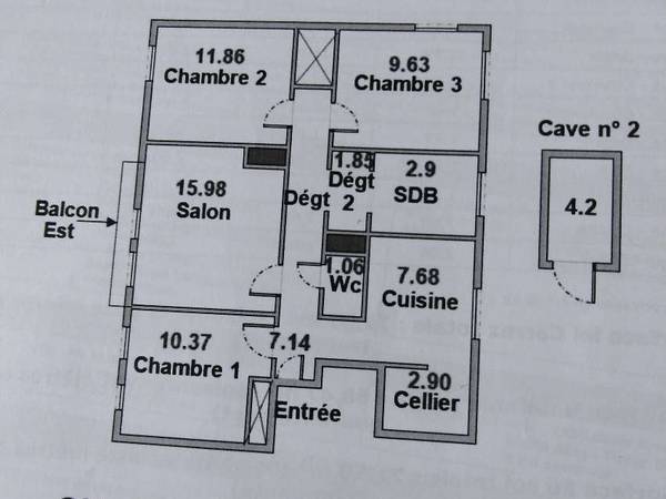 Colocation / Appartement 4 pièces de 71 m², Grenoble, Rue Général Mangin / Photo 2